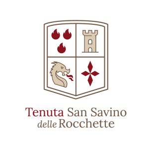 Logo di un agriturismo che propone un'atmosfera di relax e comfort nella campagna umbra.