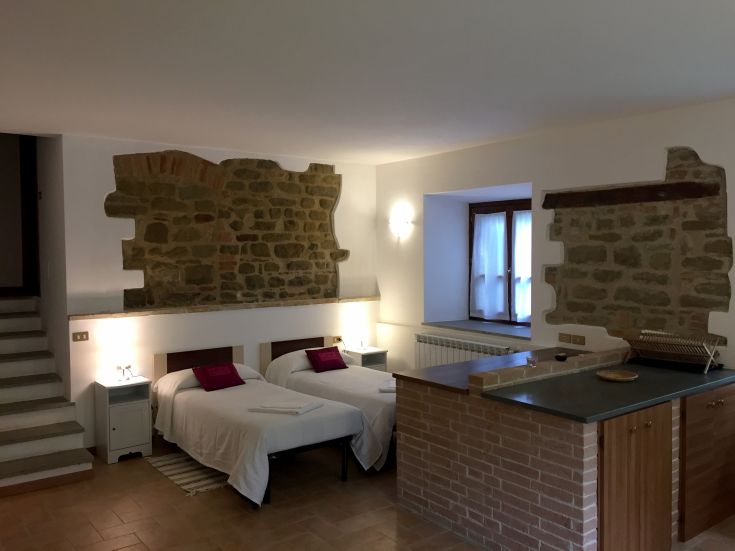 Cozy room in a farmhouse surrounded by the Umbrian countryside.