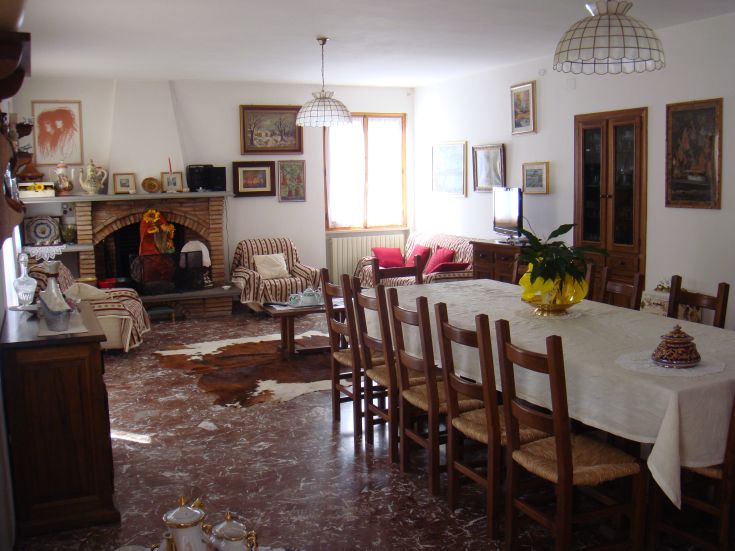 A bright and simple space with traditional furniture, ideal for socializing.