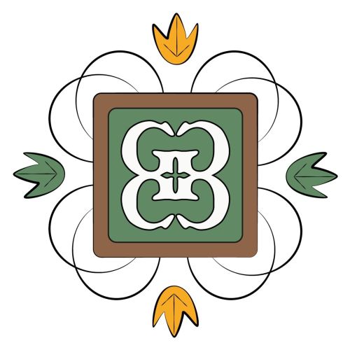 Un semplice motivo decorativo che presenta foglie e curve, riflette lo stile del ristorante.