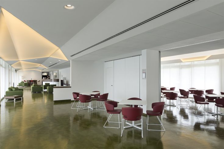 Ambiente accogliente e luminoso con arredi semplici in un hotel elegante.