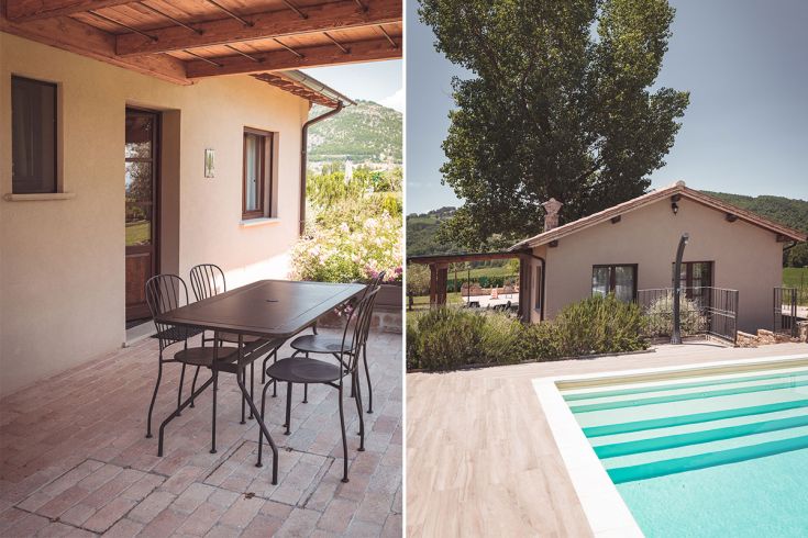 Un agriturismo immerso nel verde, dotato di aree esterne adatte per momenti di convivialità e relax.