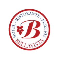 Logo dell'hotel e ristorante Bellavista, un'accogliente struttura a conduzione familiare in Umbria.