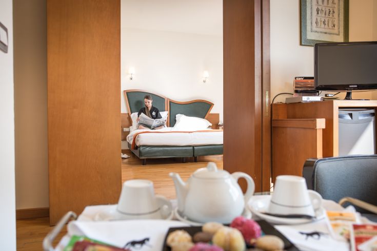 Recent room with breakfast included and a view of Assisi.