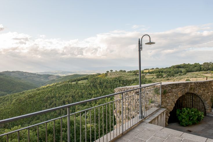 A peaceful landscape of Umbrian hills, perfect for a calm stop.