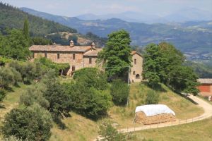 A cozy farmhouse located in the green Umbrian countryside, perfect for family stays.