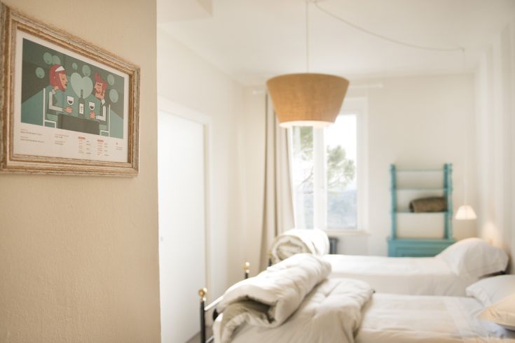 Camera della Locanda Stella, semplice e confortevole, con un arredamento gradevole e un'atmosfera tranquilla.