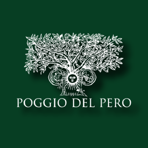 Logo di Poggio del Pero, un agriturismo circondato dal verde, perfetto per il relax e per attività all'aperto.