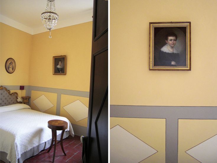 Interno di un edificio storico in Umbria, con dettagli tradizionali e un'atmosfera calda e accogliente.