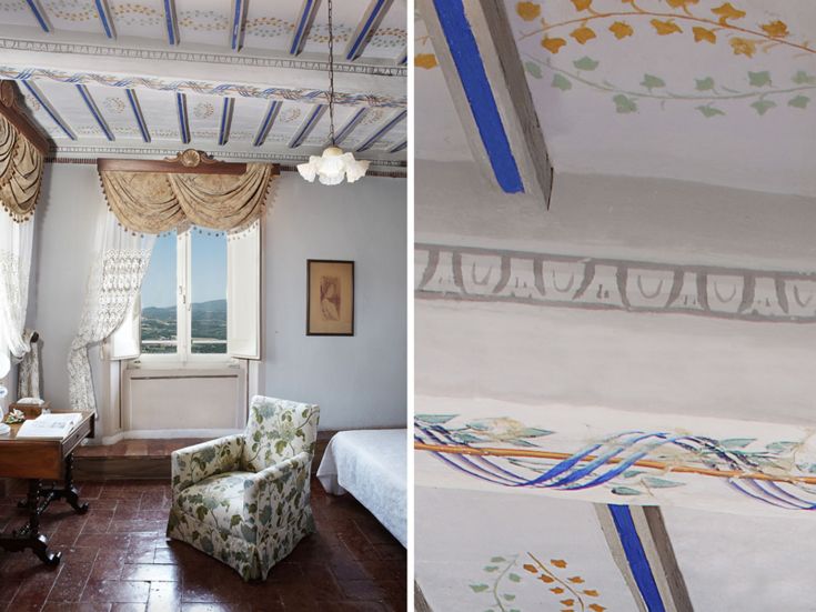 Una stanza accogliente caratterizzata da dettagli storici. Atmosfera d'epoca a Todi.