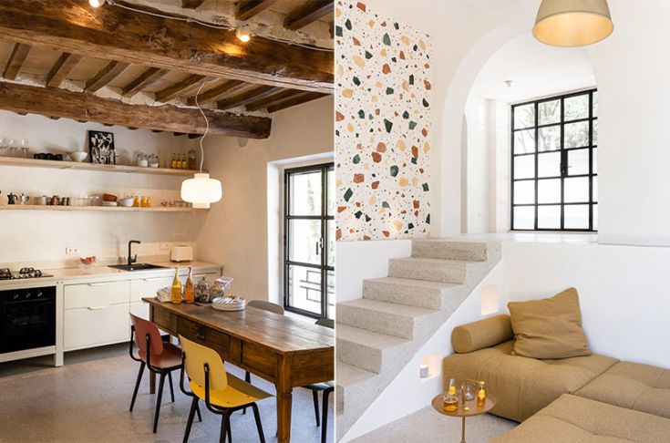 Un intérieur accueillant d'une maison de campagne en Ombrie, où des éléments traditionnels et modernes s'intègrent harmonieusement.