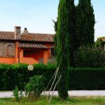 Ein gut eingerichtetes Landhaus mit einem gepflegten Garten, umgeben von grünen Pflanzen.