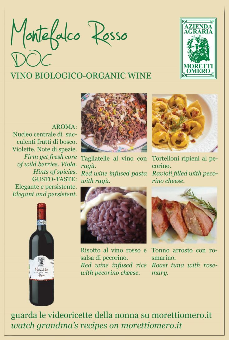 Biologischer Wein mit reichhaltigem und langanhaltendem Aroma, ideal für traditionelle umbrische Gerichte.