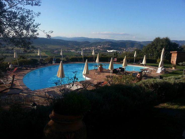 A resort with a pool surrounded by lush nature, perfect for relaxation moments.