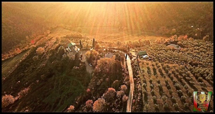 Un casale ristrutturato situato nella campagna umbra, circondato da un ambiente sereno e familiare.