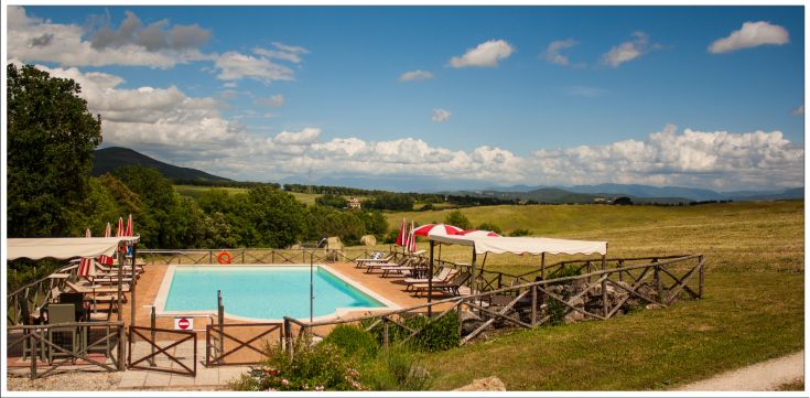 Une piscine entourée de verdure, parfaite pour des moments de détente en plein air.