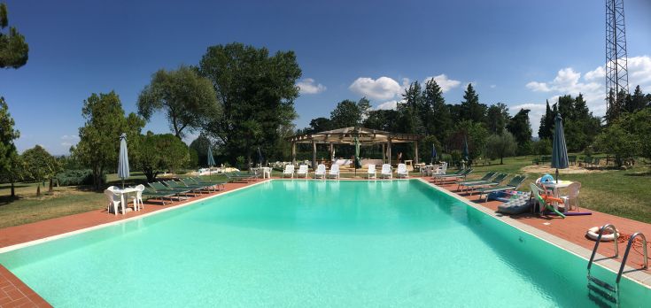 Green pool located in a lush area, perfect for relaxing and enjoying leisure moments in a serene environment.