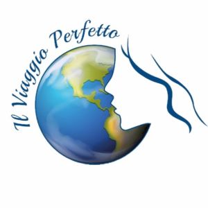 Logo di un'agenzia di viaggi che mostra un globo insieme a un volto, simbolo di esplorazione.