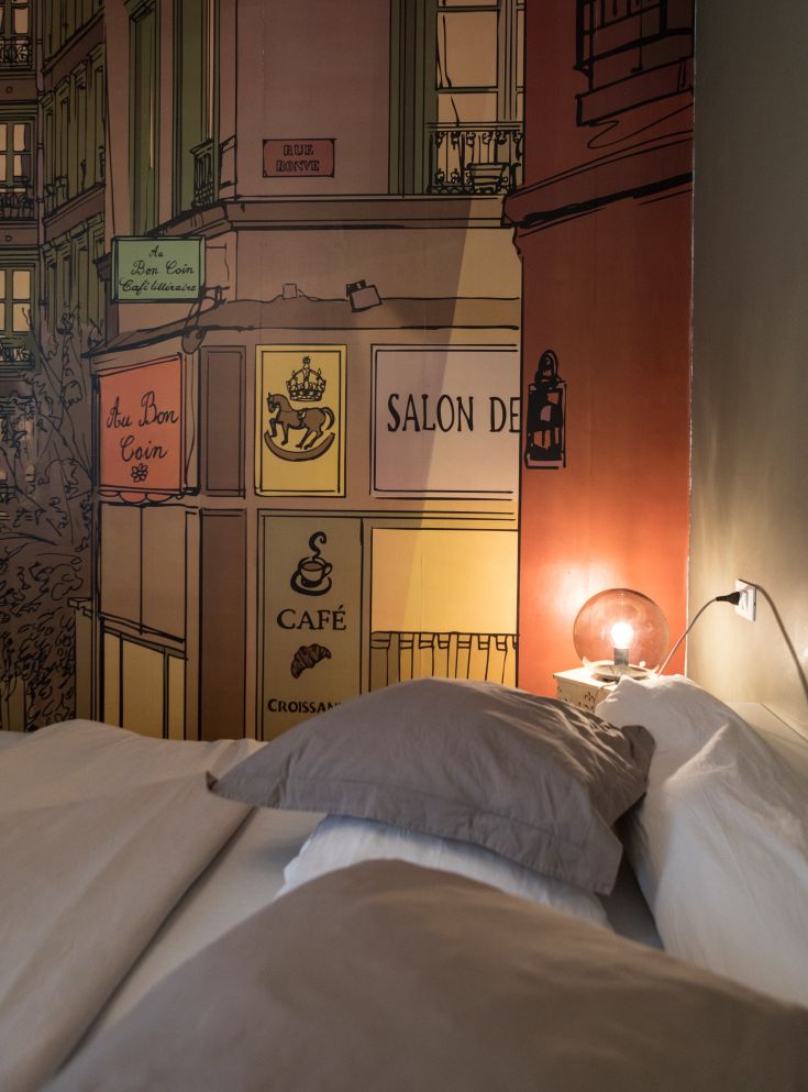 A cozy relaxation space in a uniquely designed B&B in Umbria.