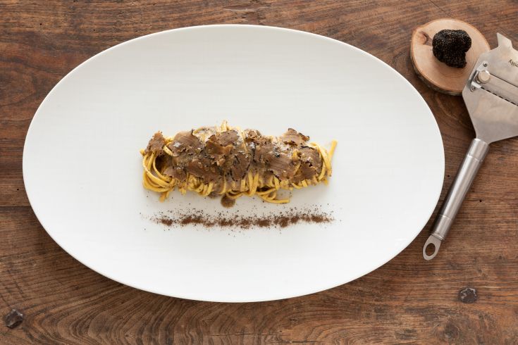 Truffle pasta, refined and enhanced with a delicate flavor for a simple yet tasty dish.