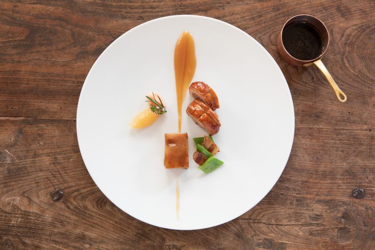 An elegantly presented dish made with fresh, high-quality ingredients.