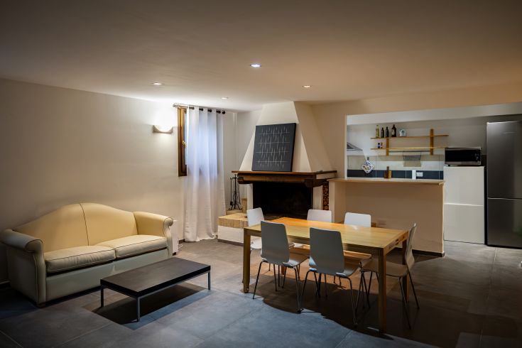 There are 2 rooms with fireplaces available for groups or large families.