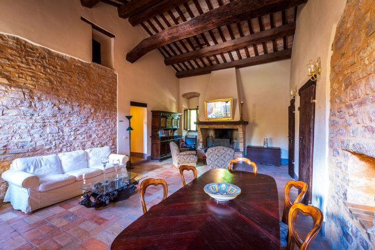Historic building from the 15th century in Umbria, showcasing characteristic and traditional architectural elements.