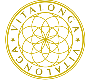 Logo semplice della Tenuta Vitalonga, con un design geometrico che ne rappresenta l'identità.