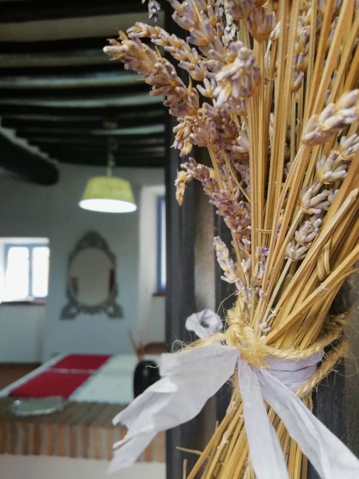 Un coin serein avec de la lavande séchée, offrant une atmosphère rustique et accueillante à la maison.