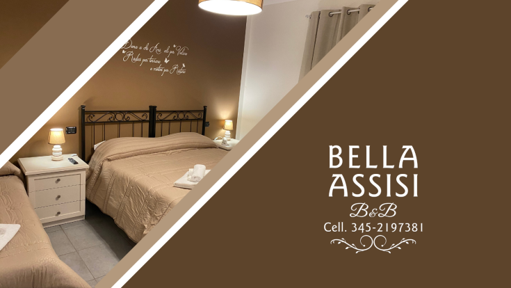 Camera accogliente del B&B Bella Assisi, dotata di arredi semplici e un'atmosfera rilassante.