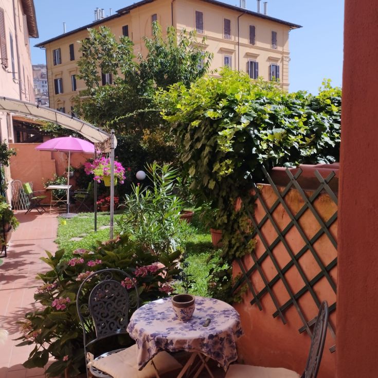 A peaceful sunny garden, perfect for relaxing moments immersed in nature.