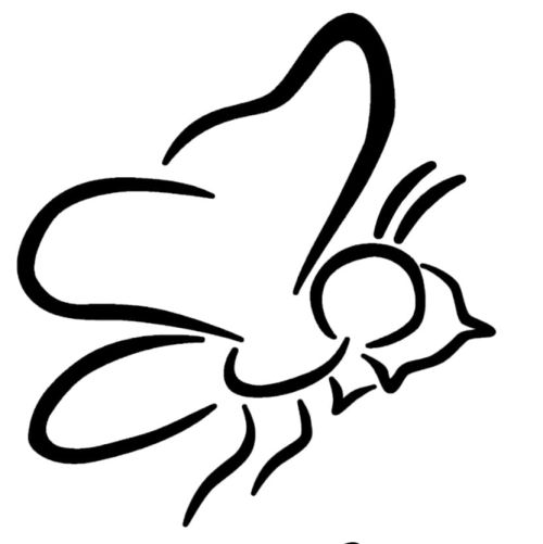 Farfalla stilizzata che si prepara a volare, esprimendo leggerezza e libertà in modo semplice.