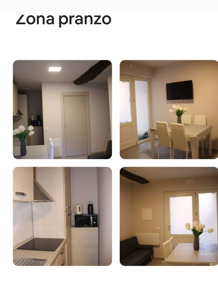 Zona pranzo arredata con tavolo e sedie in un ambiente luminoso e moderno.