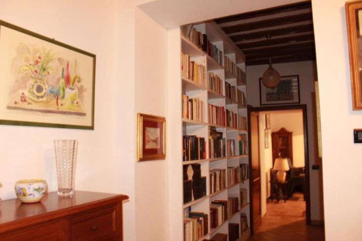 Hallway with bookshelf
