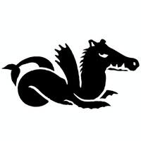 Logo di un drago stilizzato su sfondo chiaro, rappresentante di forza e potere.