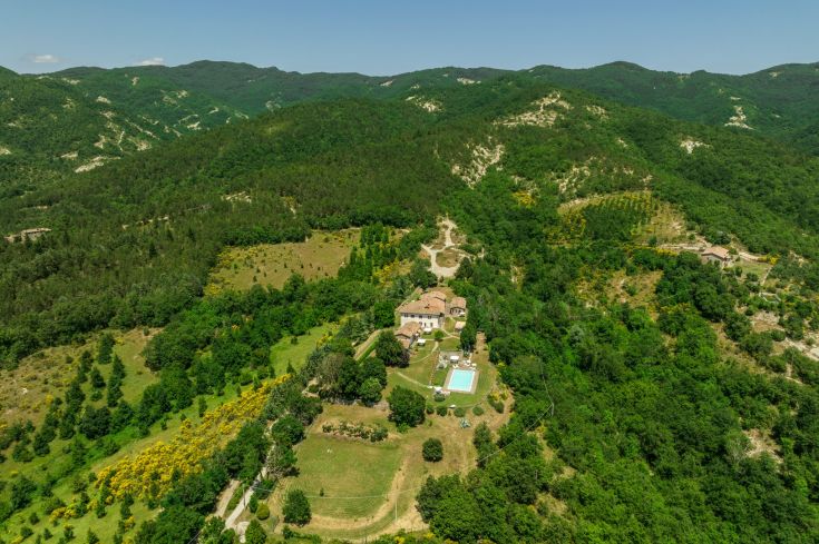 vista dall'alto di Podere Pietraluna 