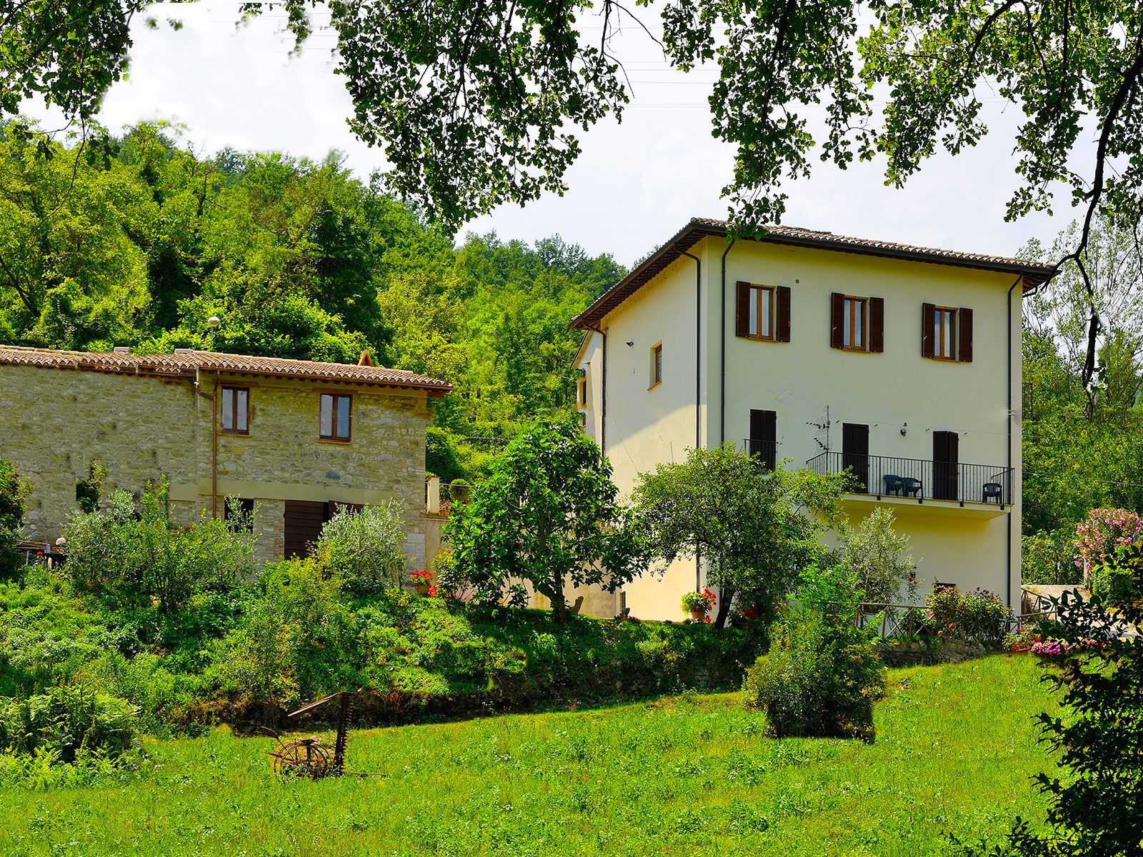 Un agriturismo situato nella campagna umbra, offre un'accogliente esperienza immersa nella natura.